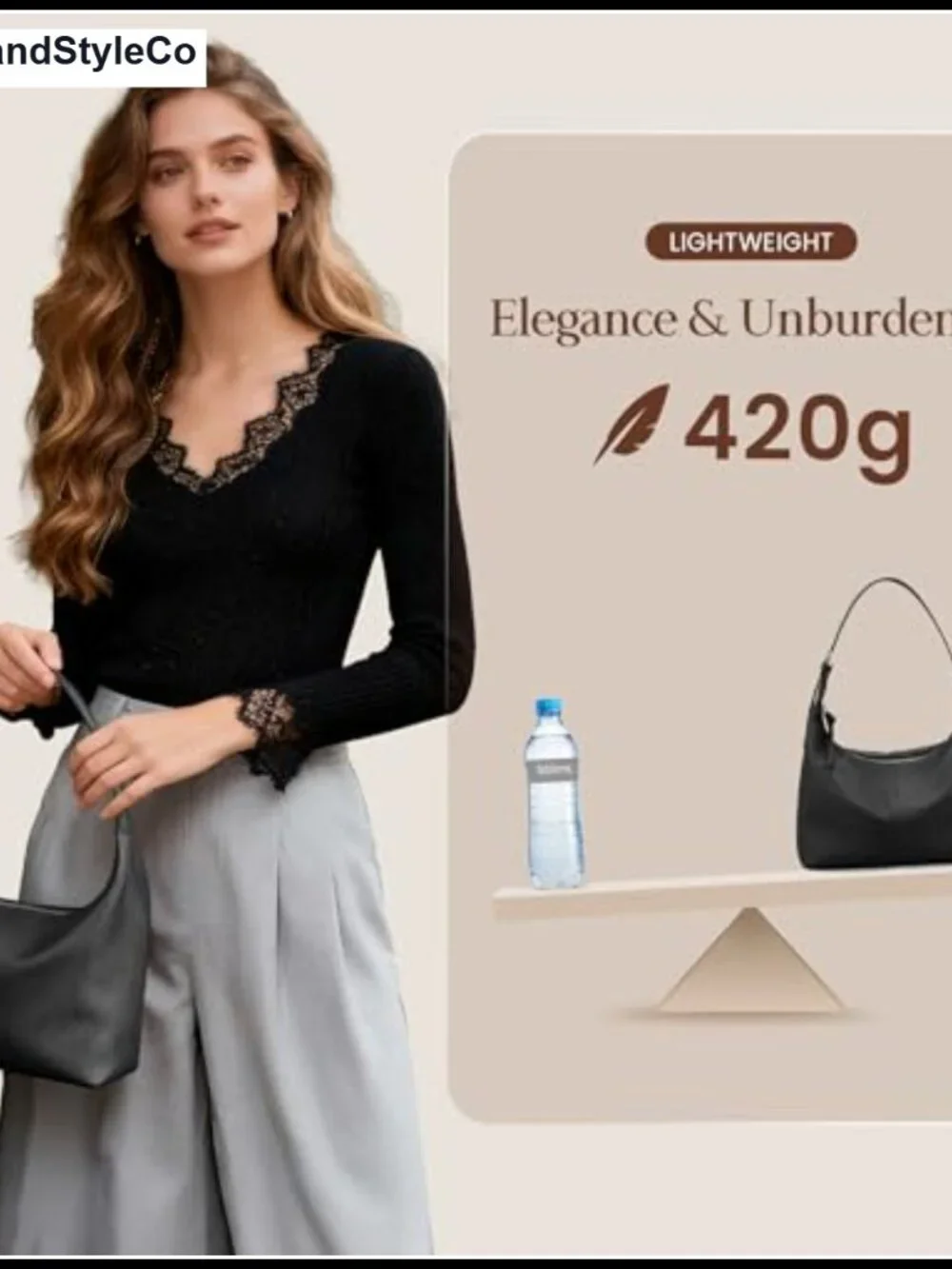 Genuine Leather Slouchy Hobo Bag for Women Work Shoulder Purse